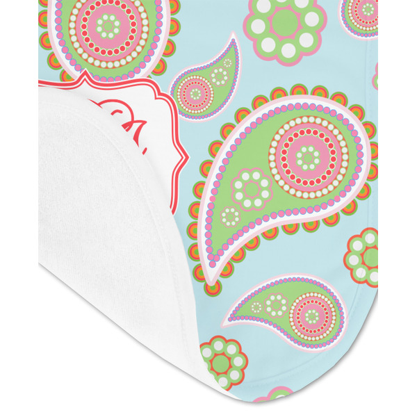 Blue Paisley Baby Bib - AFT detail