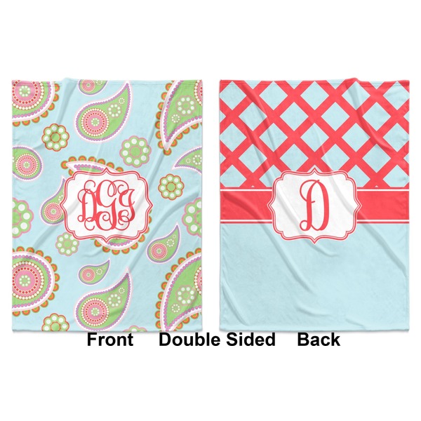 Blue Paisley Baby Blanket (Double Sided - Printed Front and Back)