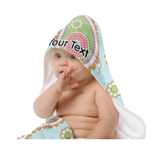 Blue Paisley Baby Hooded Towel on Child