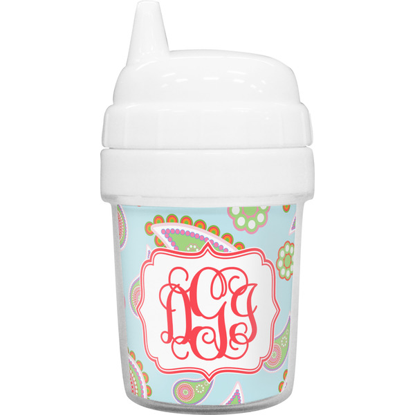 Custom Blue Paisley Baby Sippy Cup (Personalized)