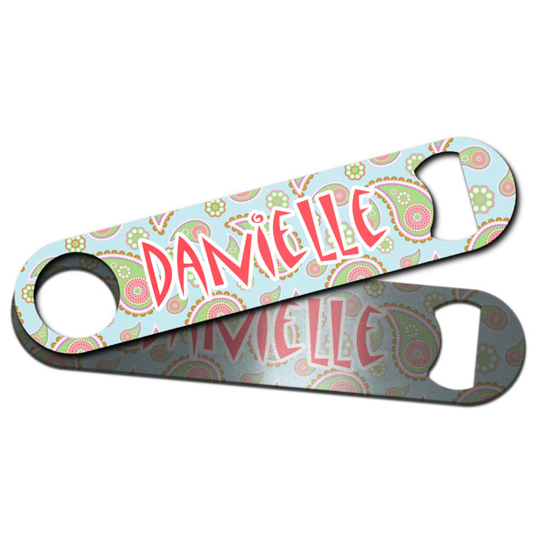 Blue Paisley Bar Bottle Opener - Main