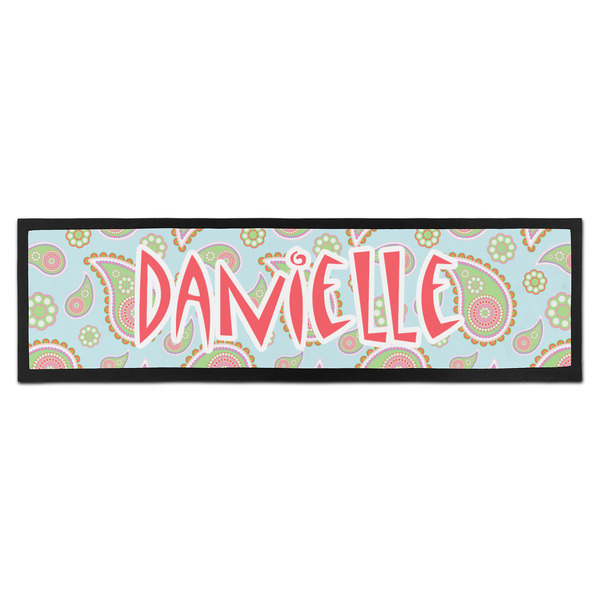 Custom Blue Paisley Bar Mat - Large (Personalized)