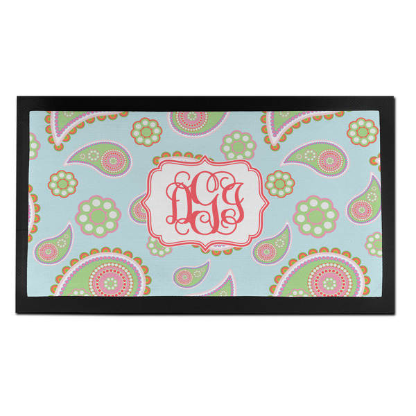 Custom Blue Paisley Bar Mat - Small (Personalized)