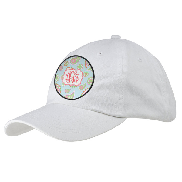 Custom Blue Paisley Baseball Cap - White (Personalized)
