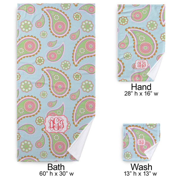 Blue Paisley Bath Towel Sets - 3-piece - Approval