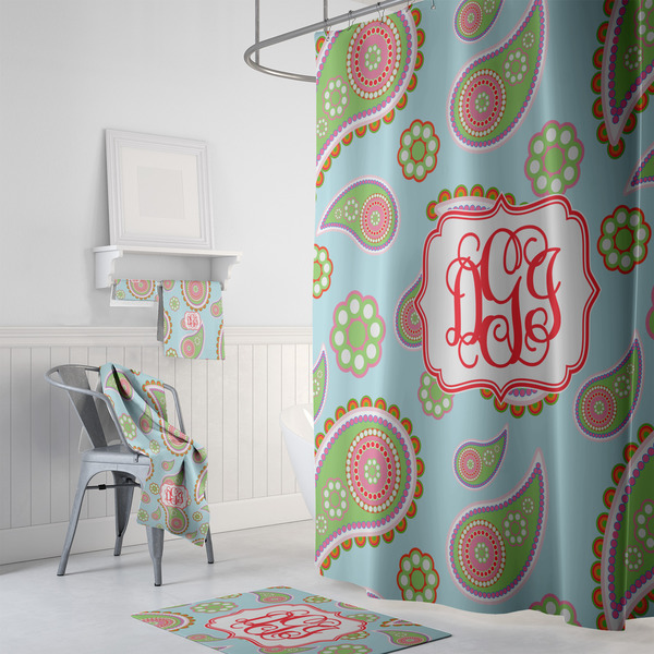 Blue Paisley Bath Towel Sets - 3-piece - In Context