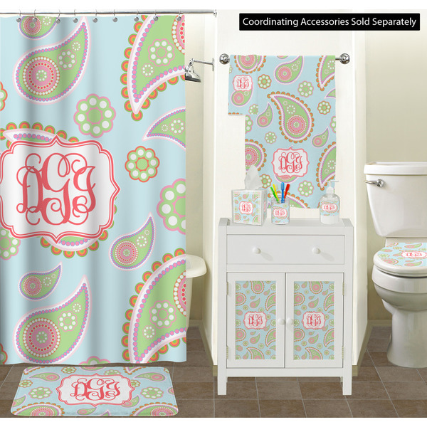 Blue Paisley Bathroom Scene