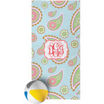 Blue Paisley Beach Towel (Personalized)
