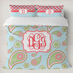 Blue Paisley Duvet Cover Set - King (Personalized)