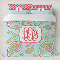 Blue Paisley Duvet Cover Set - King (Personalized)