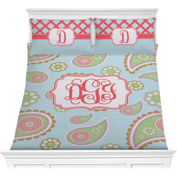 Custom Blue Paisley Comforter Set - Full / Queen (Personalized)
