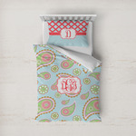 Blue Paisley Duvet Cover Set - Twin (Personalized)