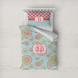 Blue Paisley Duvet Cover Set - Twin (Personalized)