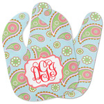 Blue Paisley Baby Bib w/ Monogram