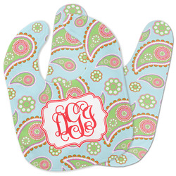 Blue Paisley Baby Bib w/ Monogram