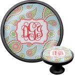 Blue Paisley Cabinet Knob (Black) (Personalized)