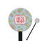 Blue Paisley 5.5" Round Plastic Stir Sticks - Black - Single Sided (Personalized)