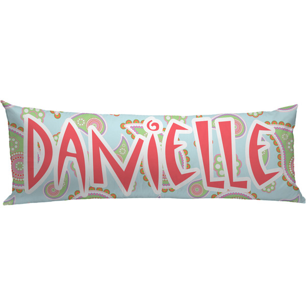 Custom Blue Paisley Body Pillow Case (Personalized)