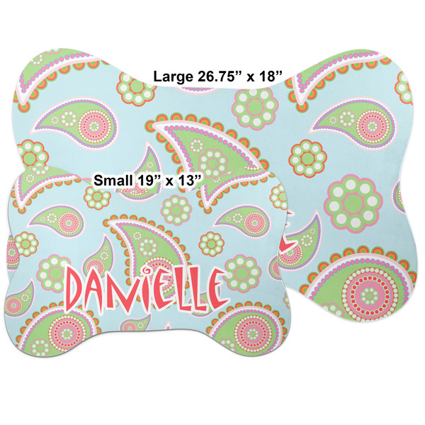 Blue Paisley Bone Shaped Mat Comparison