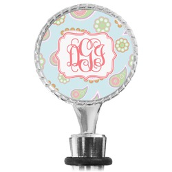 Blue Paisley Wine Bottle Stopper (Personalized)