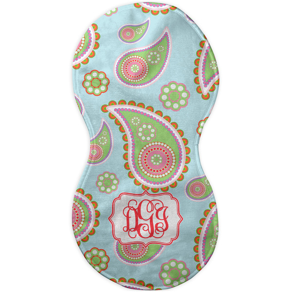 Blue Paisley Burp Peanut Shaped Flat