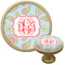 Blue Paisley Cabinet Knob - Gold (Personalized)