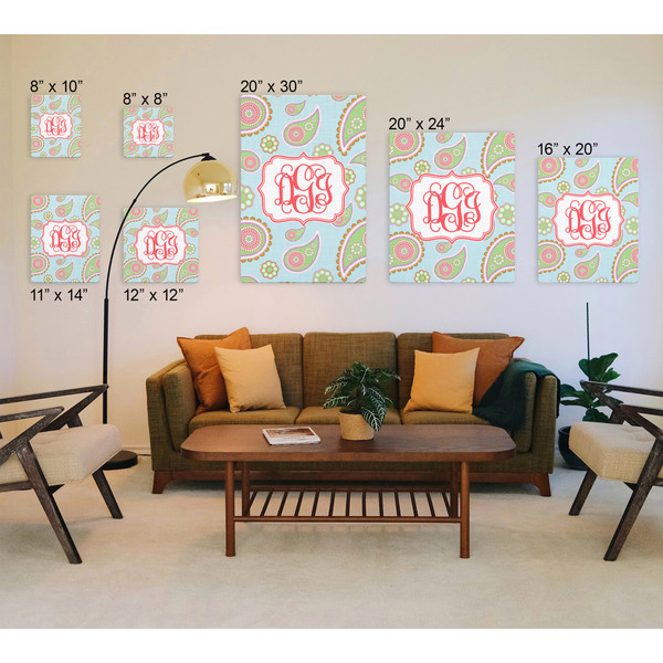 Blue Paisley Canvas Prints - Multiple Sizes