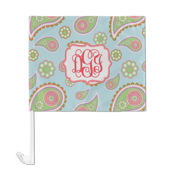 Blue Paisley Car Flag - Large - FRONT