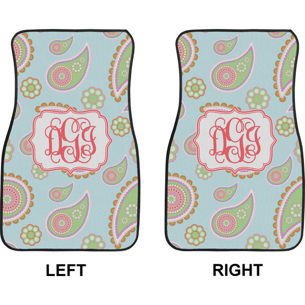 Blue Paisley Car Mat Front - Approval