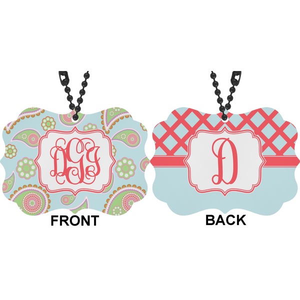 Blue Paisley Car Ornament (Approval)