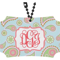 Blue Paisley Rear View Mirror Ornament (Personalized)