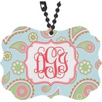 Blue Paisley Rear View Mirror Charm (Personalized)