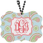 Blue Paisley Rear View Mirror Decor (Personalized)