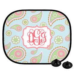Blue Paisley Car Side Window Sun Shade (Personalized)