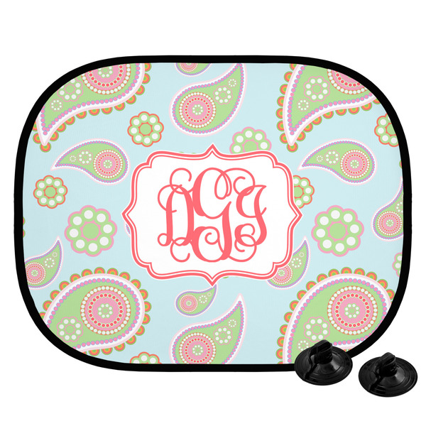 Custom Blue Paisley Car Side Window Sun Shade (Personalized)