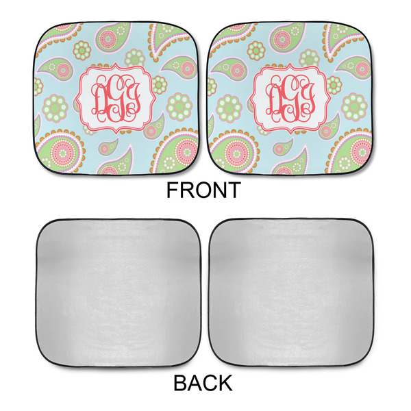 Blue Paisley Car Sun Shades - APPROVAL