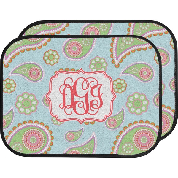 Blue Paisley Custom Car Floor Mats (Back Seat)