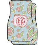 Blue Paisley Car Floor Mats (Front Seat) (Personalized)