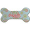 Blue Paisley Ceramic Dog Ornament - Front w/ Monogram