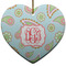 Blue Paisley Heart Ceramic Ornament w/ Monogram