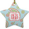 Blue Paisley Ceramic Flat Ornament - Star (Front)