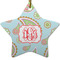 Blue Paisley Star Ceramic Ornament w/ Monogram