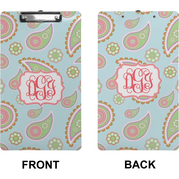 Blue Paisley Clipboard (Legal) (Front + Back)