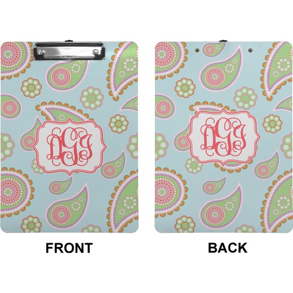 Blue Paisley Clipboard (Letter) (Front + Back)