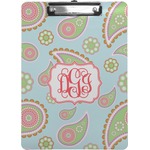 Blue Paisley Clipboard (Personalized)