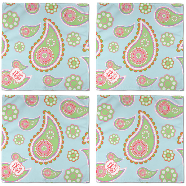 Blue Paisley Cloth Napkins - Personalized Dinner (APPROVAL) Set of 4