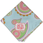 Blue Paisley Cloth Dinner Napkin - Single w/ Monogram