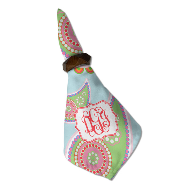 Blue Paisley Cloth Napkins - Personalized Dinner (Folded in Ring) (MAIN)