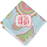 Blue Paisley Cloth Cocktail Napkin - Single w/ Monogram