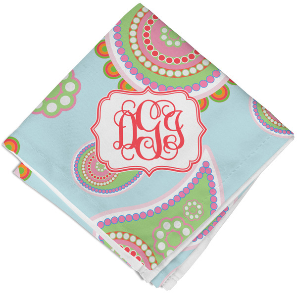 Blue Paisley Cloth Napkins - Personalized Lunch (Folded Four Corners)